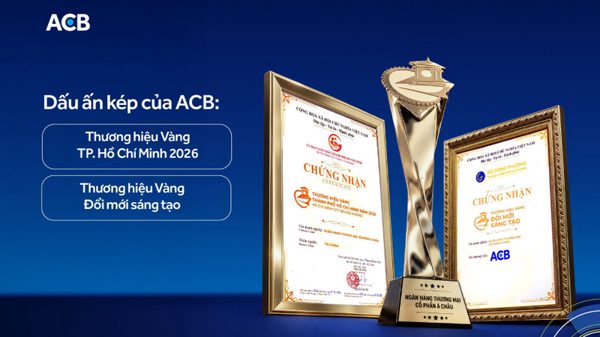 ACB chinh phục hạng mục kép tại Thương hiệu Vàng Thành phố Hồ Chí Minh 2026