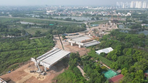 [Ảnh] Cầu Ngọc Hồi tăng tốc thi công, hướng tới thông xe kỹ thuật trước APEC 2027
