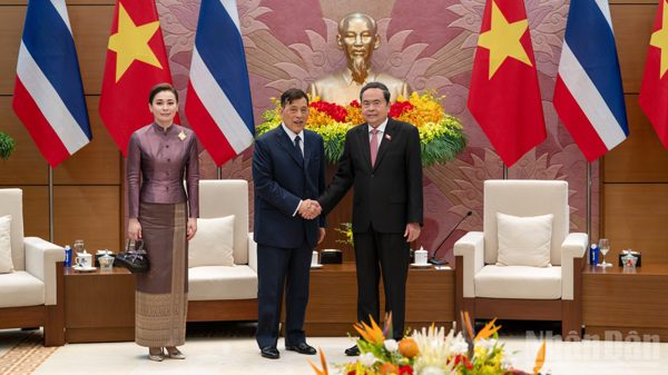 [Ảnh] Chủ tịch Quốc hội Trần Thanh Mẫn hội kiến Nhà vua Vương quốc Thái Lan Maha Vajiralongkorn Phra Vajiraklaochaoyuhua và Hoàng hậu
