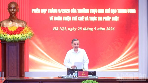[Ảnh] Tổng Bí thư, Chủ tịch nước Tô Lâm chủ trì phiên họp về hoàn thiện thể chế và thực thi pháp luật