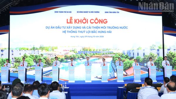 [Ảnh] Tổng Bí thư, Chủ tịch nước Tô Lâm dự lễ khởi công Dự án đầu tư xây dựng và cải thiện môi trường nước hệ thống thủy lợi Bắc Hưng Hải