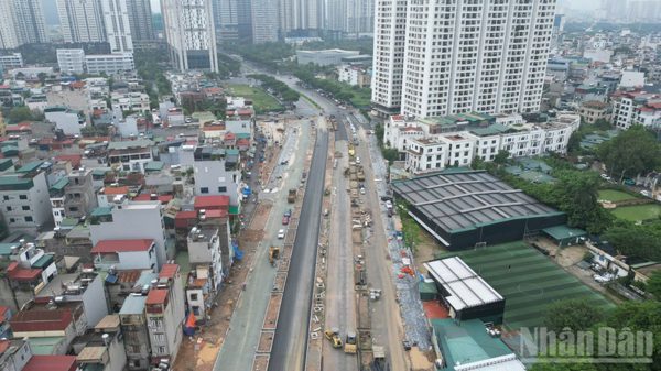 [Ảnh] Vành đai 2,5 đoạn qua Xuân Đỉnh hướng tới thông xe kỹ thuật trước ngày 30/9