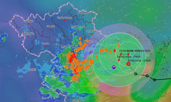 Áp thấp nhiệt đới gây mưa lớn cho miền Bắc và Bắc Trung Bộ