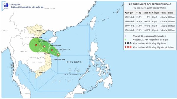 Áp thấp nhiệt đới giật cấp 8 hình thành trên Biển Đông
