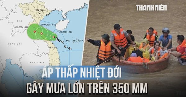 Áp thấp nhiệt đới tiến vào đất liền, nhiều nơi mưa lớn trên 350 mm