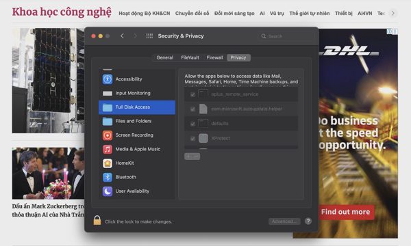 Apple siết quyền truy cập dữ liệu trên macOS vì AI
