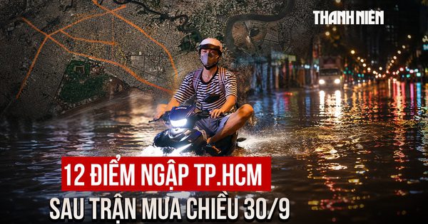 Bản đồ 12 điểm ngập TP.HCM sau trận mưa chiều 30.9: Người dân cần biết trước khi ra đường