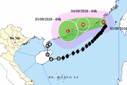 Bão Saudel vượt 23 độ Vĩ Bắc, di chuyển ra ngoài Biển Đông