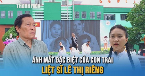 Bắt gặp ánh mắt đặc biệt của con trai liệt sĩ Lê Thị Riêng ngày khai trường