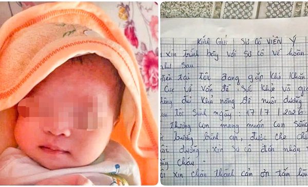 Bé gái bị bỏ rơi tại tịnh thất kèm thư tay