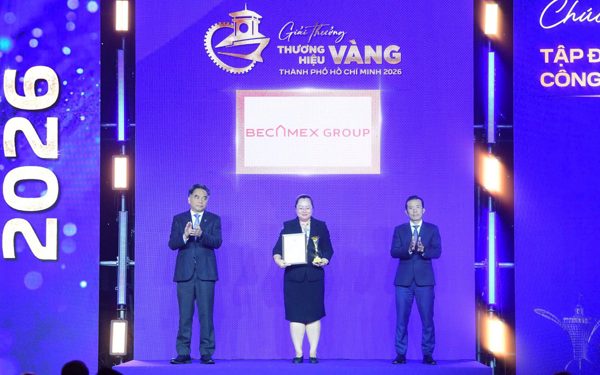 Becamex được vinh danh Thương hiệu Vàng TP.HCM 2026