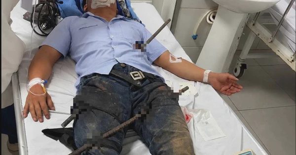 Bị 2 thanh sắt đâm xuyên từ đùi lên bụng, người đàn ông được cứu sống