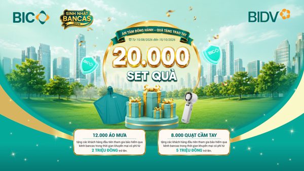 BIC dành 20.000 quà tặng khách hàng tham gia bảo hiểm qua Bancassurance