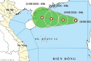 Biển Đông vừa xuất hiện áp thấp nhiệt đới, hướng về phía Tây