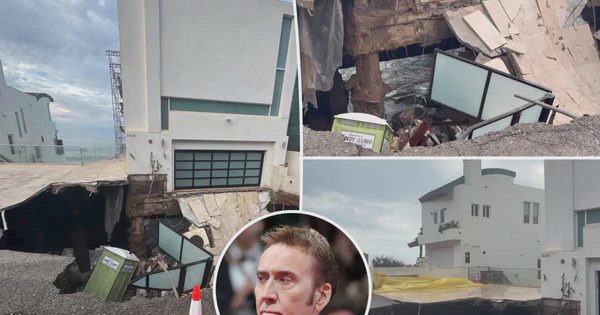 Biệt thự 277 tỷ đồng của tài tử Nicolas Cage suýt bị “nuốt chửng”: Hố sụt khổng lồ xé toạc lối vào gara