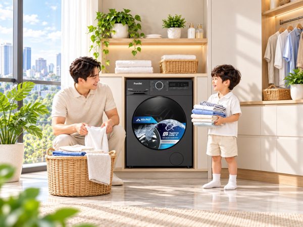 Bộ đôi giặt sấy Funiki giúp gia đình chủ động chăm sóc quần áo hằng ngày