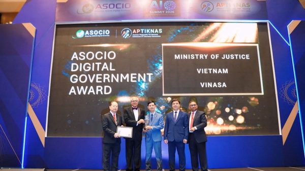Bộ Tư pháp được vinh danh tại Giải thưởng Chính phủ số ASOCIO 2026
