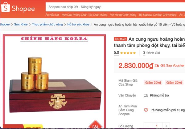 Bộ Y tế yêu cầu siết chặt kiểm tra thuốc An cung ngưu hoàng hoàn