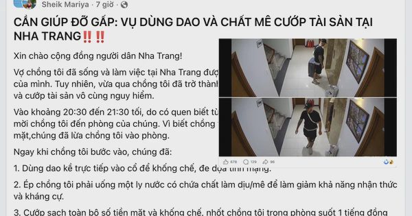 Công an xác minh thông tin dùng dao, chất mê cướp tài sản ở Nha Trang