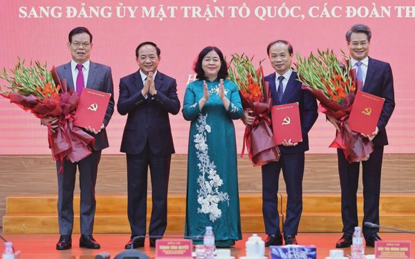 Các ông Phạm Tất Thắng, Nguyễn Quang Đức, Triệu Tài Vinh làm Phó bí thư Đảng ủy MTTQ, các đoàn thể Trung ương