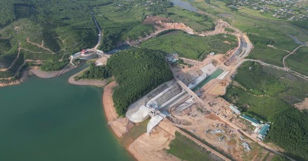 Cận cảnh công trường nâng cấp hồ Kẻ Gỗ