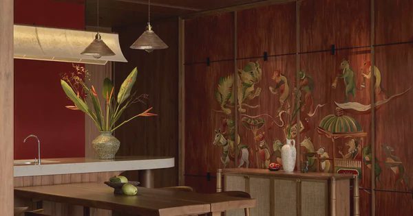 Căn hộ 130m² ‘đưa’ tranh Đông Hồ vào không gian sống