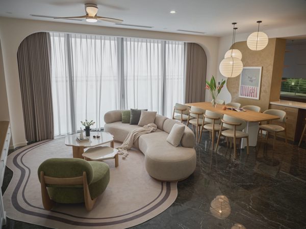 Căn hộ 200 m2 'thay áo' bằng những đường cong