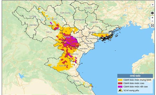 Cảnh báo lũ quét, sạt lở đất do mưa lũ ở các tỉnh Sơn La, Phú Thọ, Lào Cai, Quảng Ninh, từ Thanh Hóa đến Hà Tĩnh