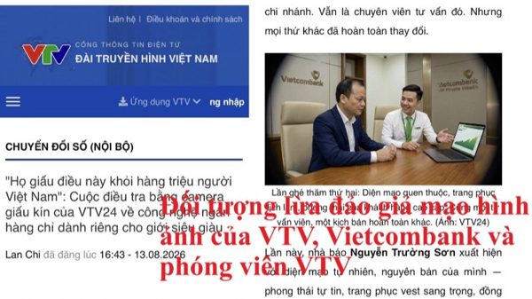Cảnh báo thủ đoạn giả mạo báo chí và thương hiệu Vietcombank để dụ dỗ đầu tư nền tảng tiền số trái phép