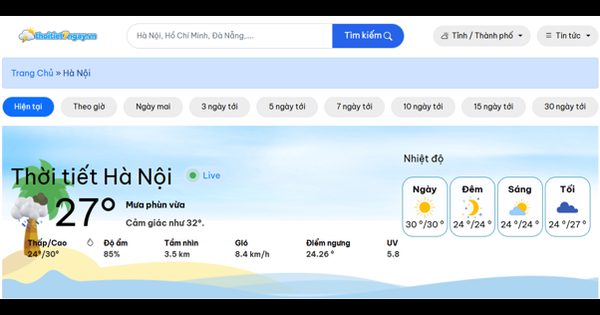 Chủ động kế hoạch với thông tin thời tiết Hà Nội từ thoitiet7ngay