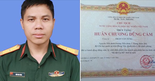 Chủ tịch nước truy tặng Huân chương dũng cảm đối với Trung tá Trần Văn Tùng