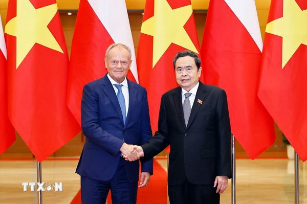 Chủ tịch Quốc hội Trần Thanh Mẫn hội kiến Thủ tướng Ba Lan Donald Tusk