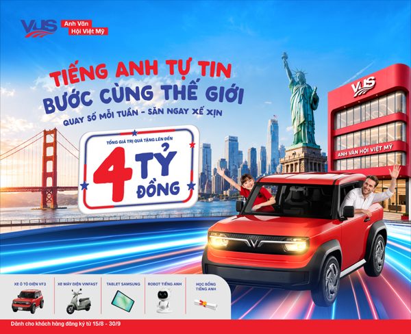 Cơ hội trúng ôtô điện VinFast VF3 Plus khi ghi danh khóa học tại VUS