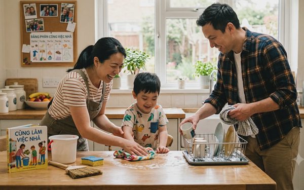 Có tiền thuê giúp việc, mua robot lau nhà nên không cần dạy con làm việc nhà?