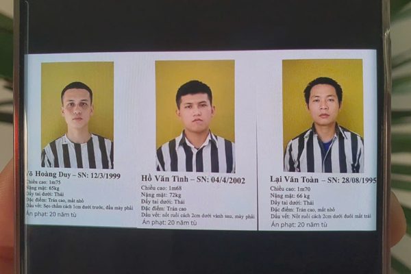 Công an thông tin đặc điểm nhận dạng chi tiết của 3 phạm nhân trốn trại