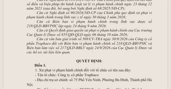 Công ty Traphaco bị phạt 160 triệu do vi phạm hành chính liên quan nhiều lô thuốc