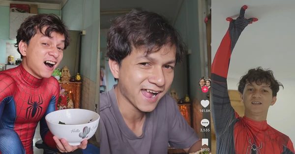 Đang ăn cơm, chàng trai Quảng Ngãi bất ngờ nổi tiếng chỉ vì giống... Người Nhện