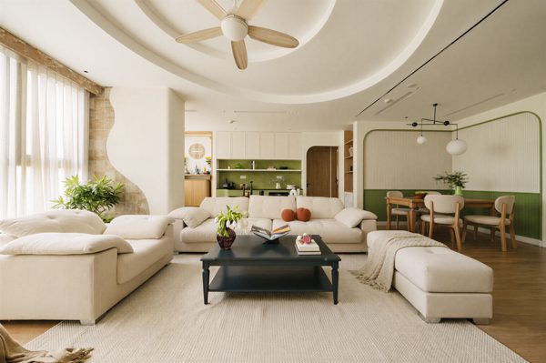 Đập thông hai căn hộ, gia chủ tạo không gian liền mạch rộng 215m²