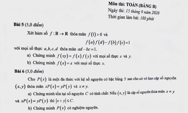Đề và lời giải môn Toán thi chọn đội tuyển quốc gia của Hà Nội ngày 2