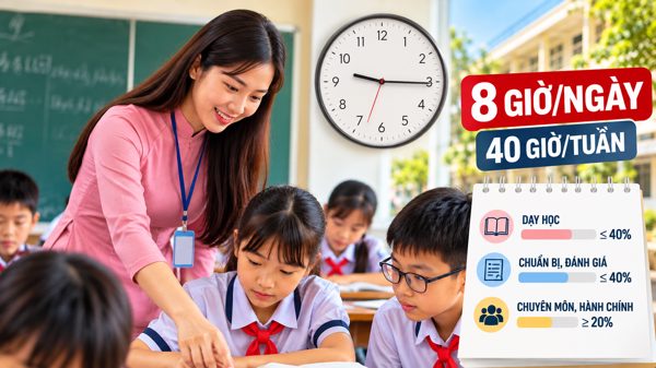 Đề xuất giáo viên có thể làm việc 8 giờ mỗi ngày tại trường