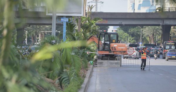 Di dời cây xanh, xén vỉa hè xây hầm chui Dương Đình Nghệ