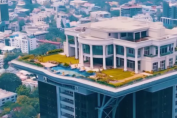 Dinh thự trên nóc tòa nhà 33 tầng, có sân bay nhưng bỏ hoang