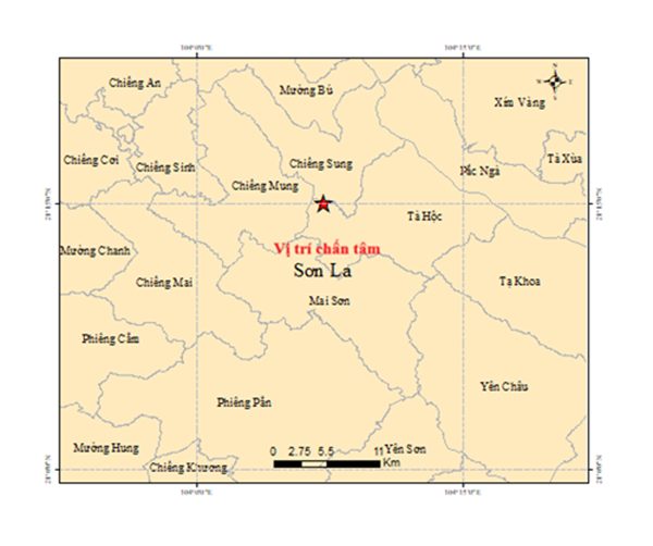 Động đất có độ lớn 4,2 tại tỉnh Sơn La