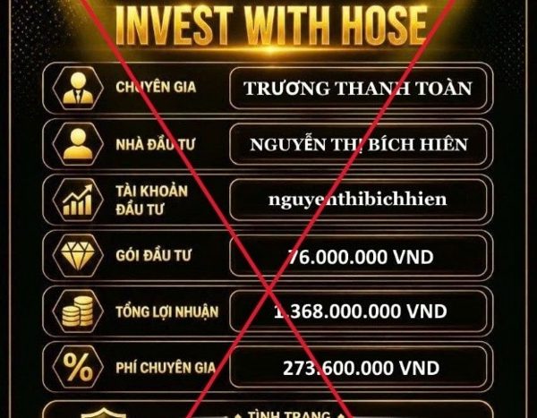 Giả mạo sở giao dịch chứng khoán dụ dỗ đầu tư lợi nhuận 1.600%