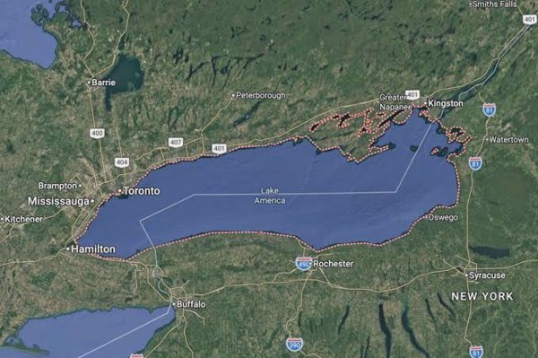 Google Maps đổi tên hồ Ontario thành "hồ Mỹ"