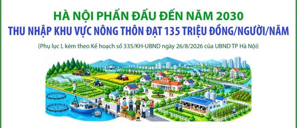 Hà Nội đặt mục tiêu đến năm 2030, thu nhập khu vực nông thôn đạt 135 triệu đồng
