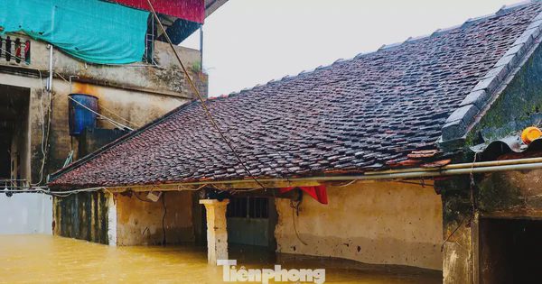 Hà Nội: Ngập gần tới mái nhà, người dân tất tả chạy lũ