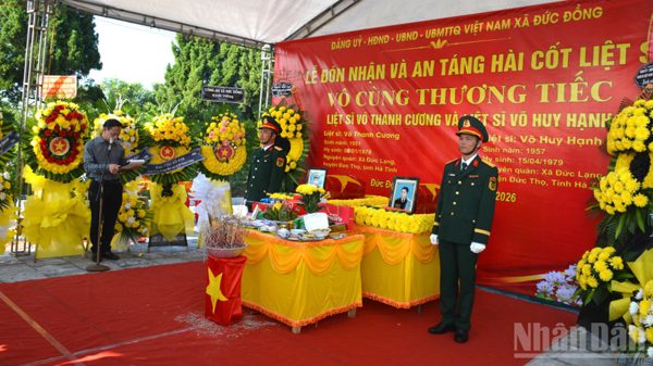 Hà Tĩnh tổ chức lễ truy điệu và an táng hai anh em ruột là Liệt sĩ
