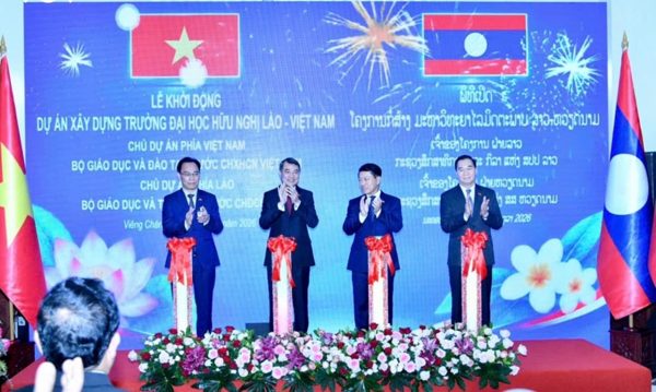 Hai Thủ tướng dự lễ khởi động xây dựng Trường Đại học Hữu nghị Lào - Việt Nam