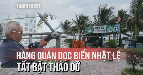 Hàng quán dọc biển Nhật Lệ tất bật tháo dỡ, trả lại mặt bằng